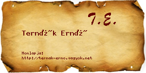 Ternák Ernő névjegykártya